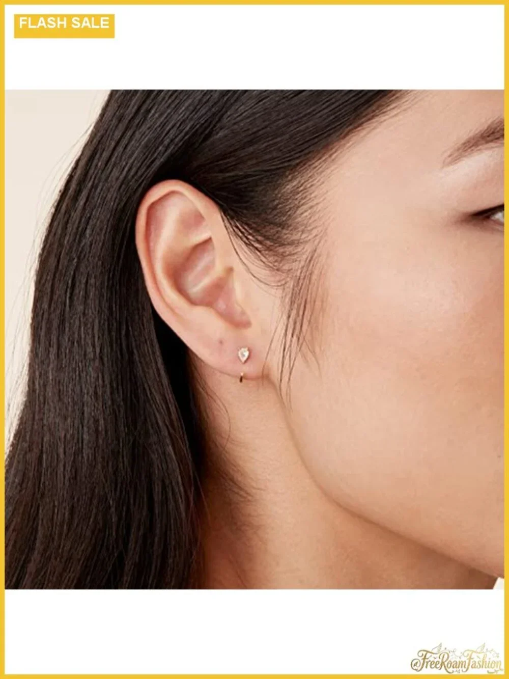 14K Gold Plated Half Hoop Earrings for Women Cubic Zirconia Huggie